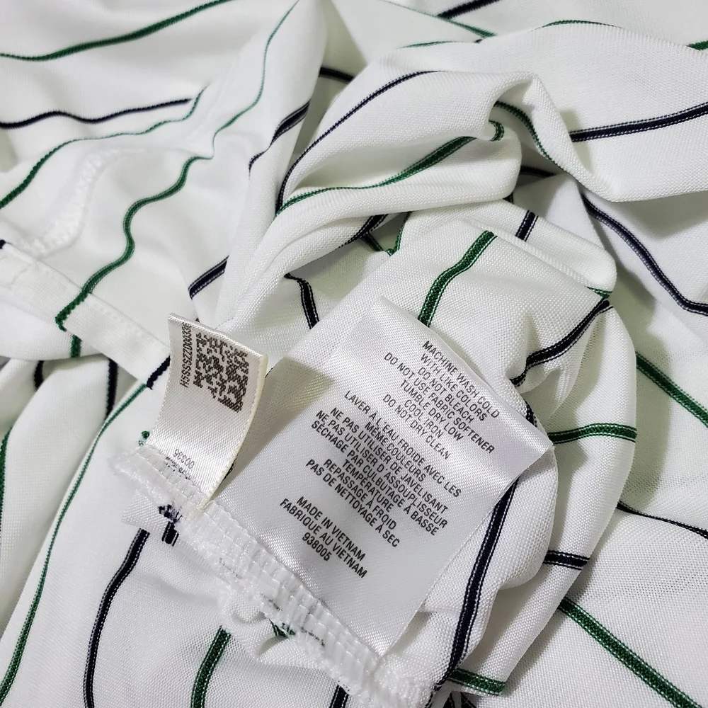 Vintage Adidas Shirt Men White Striped Golf ClimaCool Y2K Classic Polos Shirt XL